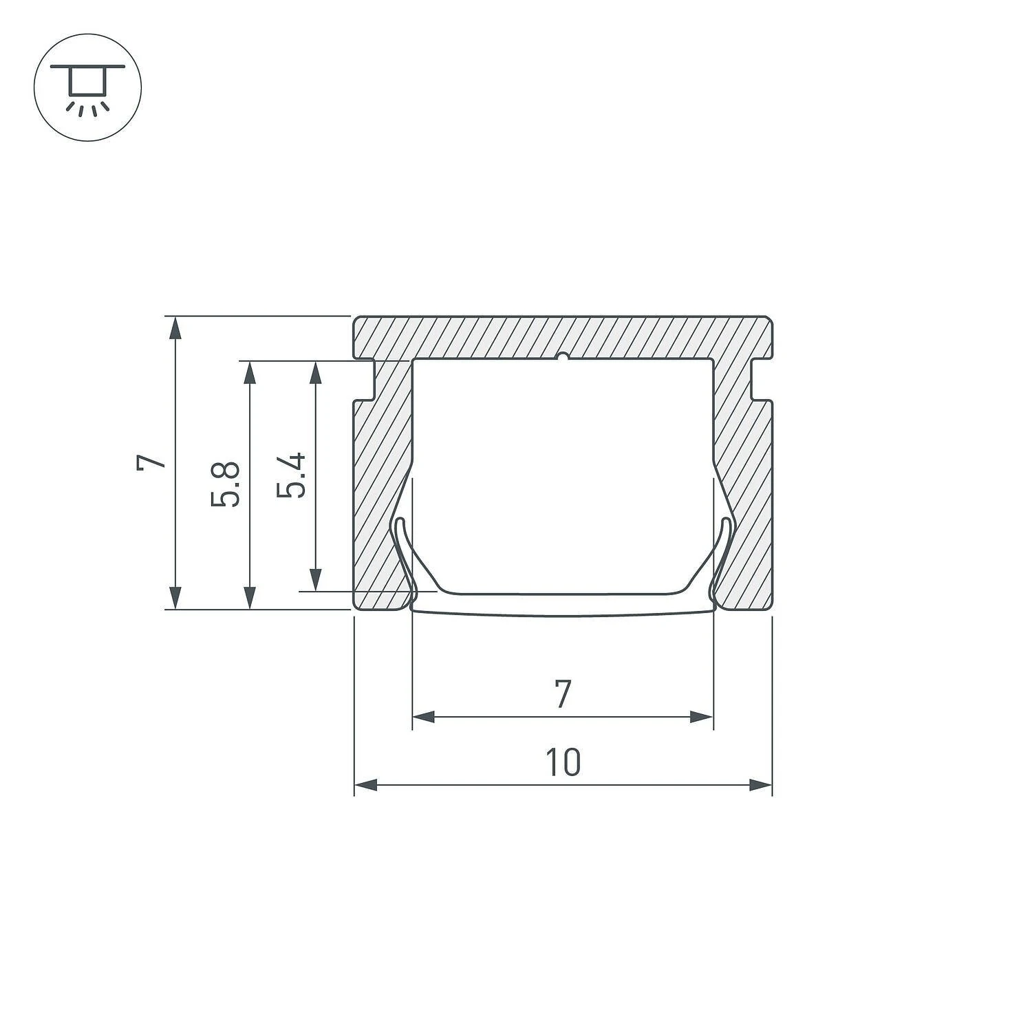 Профиль PIK-1007-2000 ANOD (Arlight