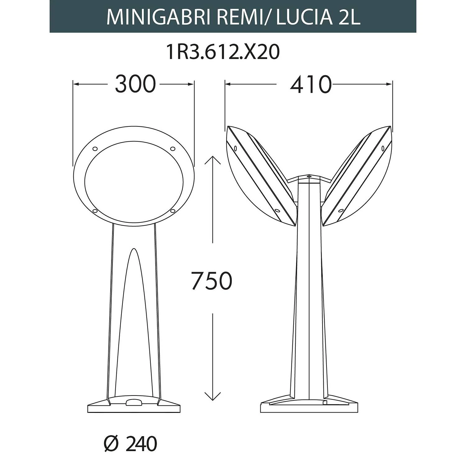 Уличный фонарь столб Fumagalli Mini Gabri Remi/Lucia 2L, 1R3.612.X20.AYE27GN1, черный/зеленый, опал - Amppa.ru