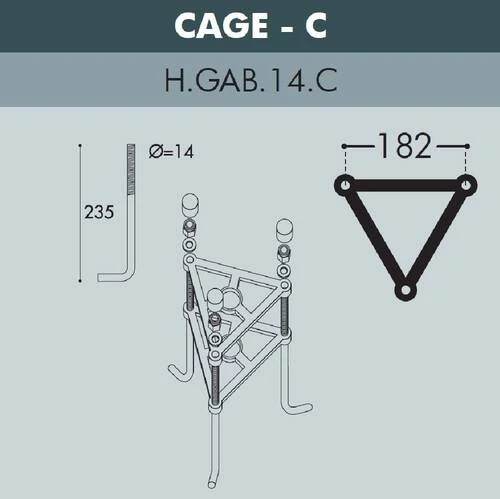 Парковый фонарь Fumagalli NEBO OFIR/CEFA 3L U23.202.R20.AYE27, Черный и Опал (молочный), без ламп - Amppa.ru