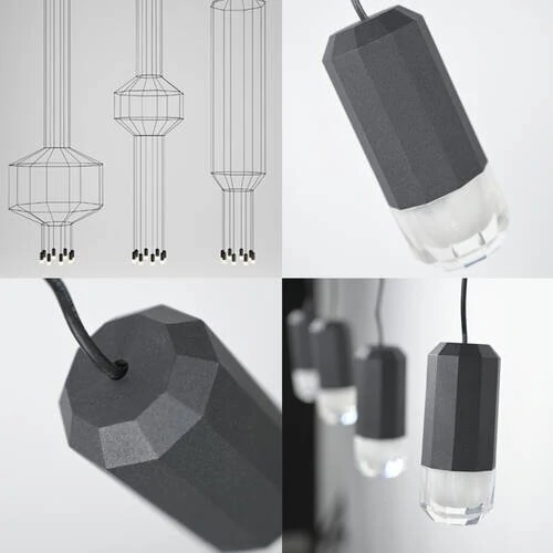 Подвесной светильник Via Wireflow polyhedral 0363 FreeForm Suspension lamp 85257-22