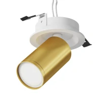 Встраиваемый светильник Ceiling FOCUS S, 1xGU10 Белый и Матовое золото (Maytoni Technical, C048CL-U-1WMG)