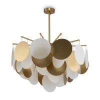 Люстра Modern Porto, 6xE14 Латунь, Белый и латунь (Freya, FR5104PL-06BS2)