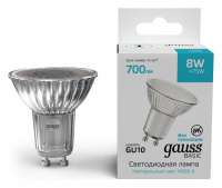 Лампа светодиодная Gauss Basic GU10 8Вт 4000K 10106282